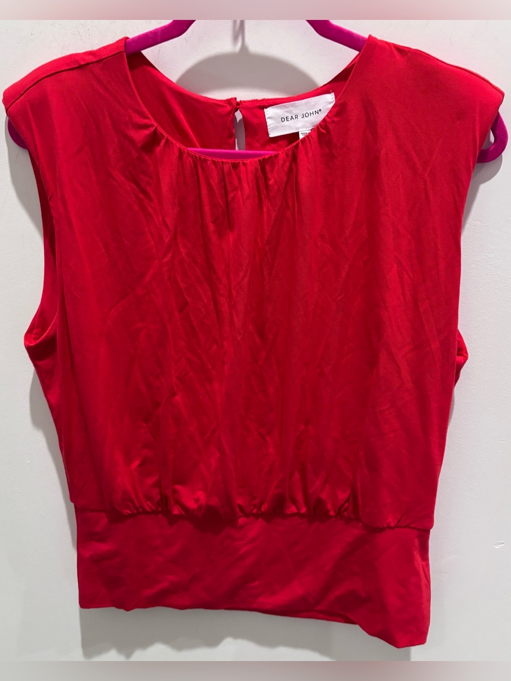 Dear John Bright Red Cap Sleeve Top